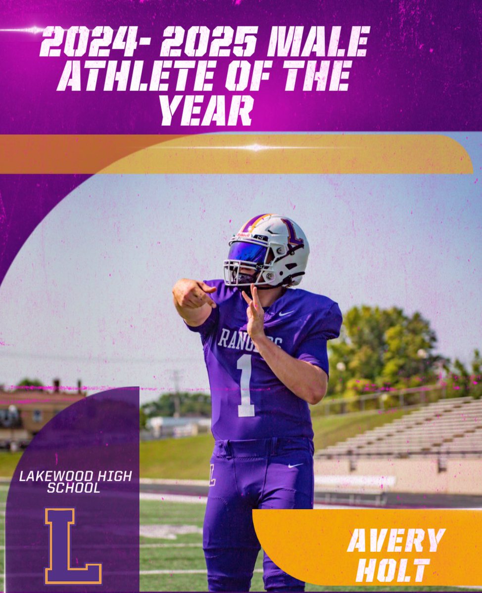 Lakewood Ranger Football (@lkwd_rangerfb) on Twitter photo Congratulations to <a href="/AveryHoltQb2025/">Avery Holt</a> for winning the 2024-25 <a href="/LkwdAthletics/">LakewoodHS Athletics</a> Male Athlete of the year! Congratulations to <a href="/AveryHoltQb2025/">Avery Holt</a> for winning the 2024-25 <a href="/LkwdAthletics/">LakewoodHS Athletics</a> Male Athlete of the year!