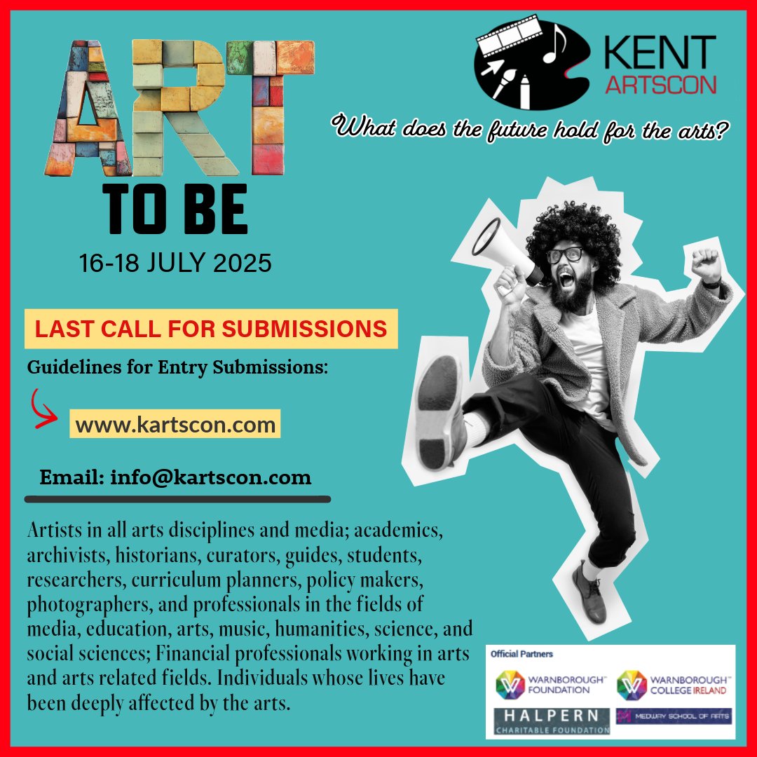 Warnborough's tweet photo. #KArtsCon2025 Theme: ART TO BE ❤️
📣🥳LAST CALL FOR SUBMISSION!!
Here is the link to submit and register: 👉 https://t.co/rFKwhkSbA8
#KentArtsCon #art #arts #artevents #artteachers #Medway #MedwayKent #Chatham #artscon #Kent #ArtToBe #artlife #artlover #artlovers #artworks https://t.co/dJ6KeiyQDU