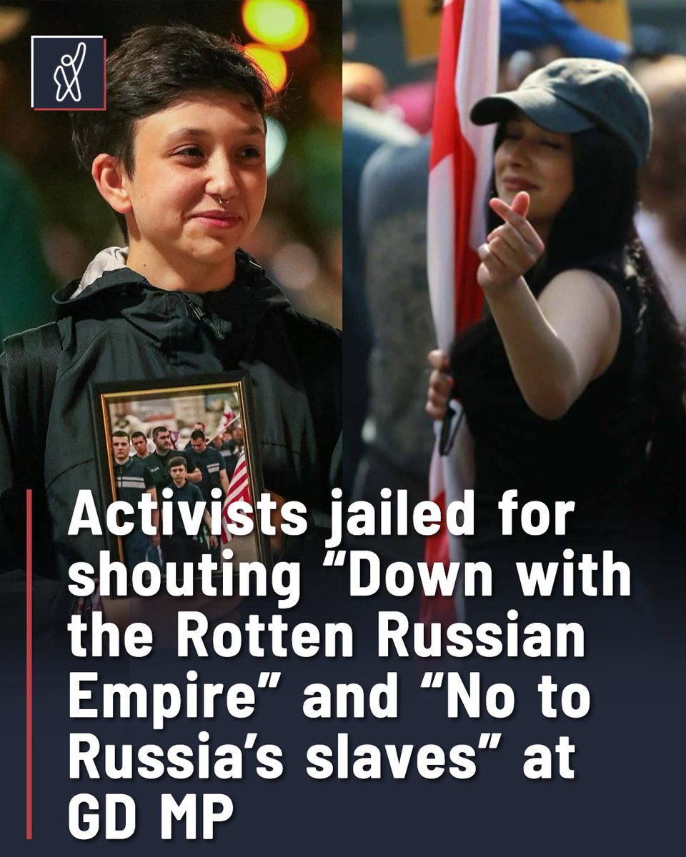 Two young female activists were sentenced to 12 days of administrative detention and another fined 4,000 GEL (approx. $1,430 USD) after confronting a Georgian Dream MP with anti-Russian slogans, including “Down with the Rotten Russian Empire” and “No to Russian slavery.”

The