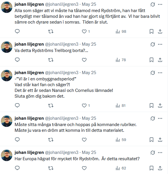 thomasrosholm's tweet photo. @johanliljegren3 @Gripen1910 Hela din feed är ju bara Rydströmhat haha. Här har du t ex producerat 5 tweets i rad: https://t.co/uG33Kky5Ra