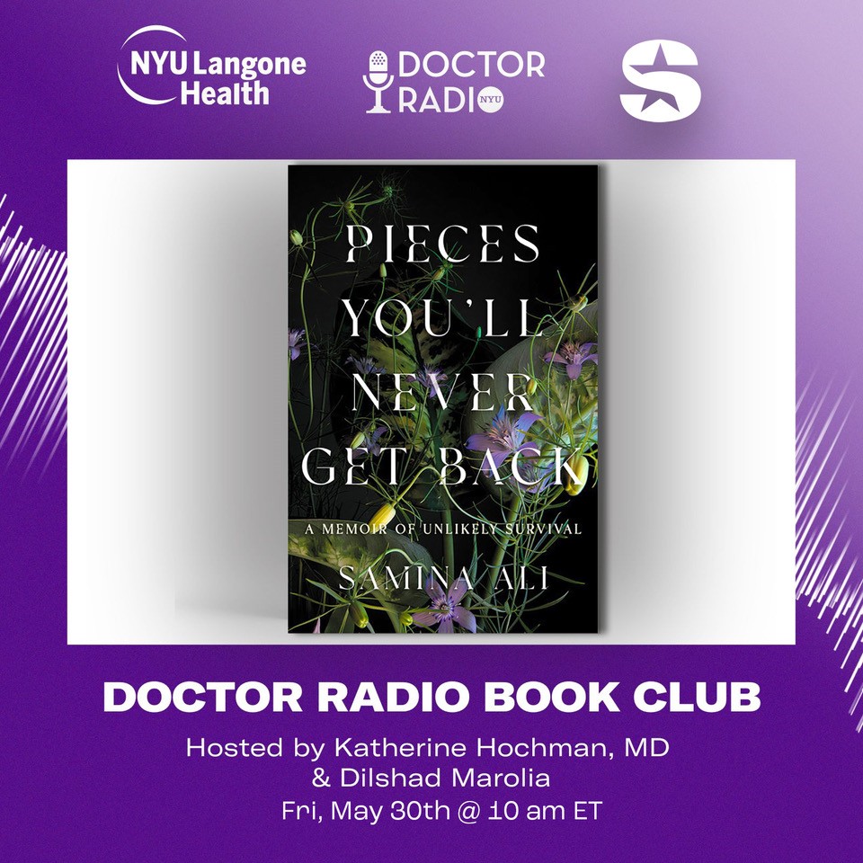 Doctor Radio (@nyudocs) on Twitter photo Tune to Book Club at 10 AM ET to hear <a href="/imSaminaAli/">Samina Ali</a> talk with Dr. Katherine Hochman and Dilshad Marolia about her memoir about her experience recovering from a brain injury. 877-698-3627 sxm.app.link/DoctorRadio Tune to Book Club at 10 AM ET to hear <a href="/imSaminaAli/">Samina Ali</a> talk with Dr. Katherine Hochman and Dilshad Marolia about her memoir about her experience recovering from a brain injury. 877-698-3627 sxm.app.link/DoctorRadio