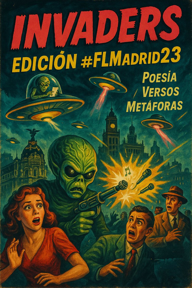 placa's tweet photo. 🚨 ¡ATENCIÓN!

La @FLMadrid cierra hoy a las 16:00 por alerta roja 🔥
📚 Pero la poesía sigue:
🕔 Hoy 30 mayo, 19:00 h
📍 Embajada de México en España @IMEXEsp 
🎤 INVADERS + NUEVAS MIRADAS

Poetas de 🇵🇪🇨🇺🇻🇪🇲🇽🇨🇷 y nuevas voces migrantes 🇪🇸
#Invaders2025 #PLACA #MestizajeChingón https://t.co/77TKcT7ecB