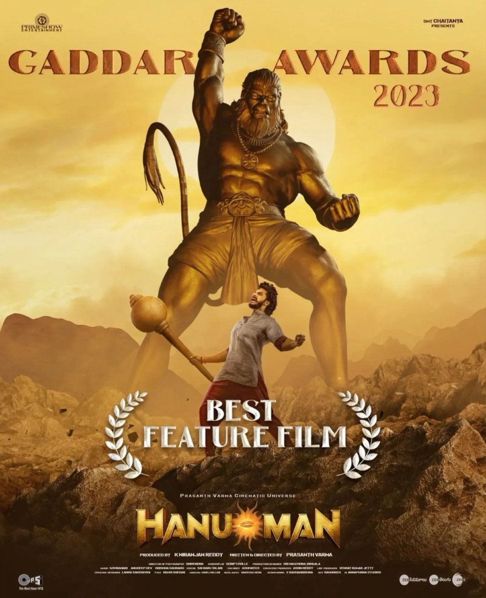 Sincere thanks to the Government of Telangana for honoring our film with the Gaddar Award for Best Feature Film🎬✨
I’m truly grateful to be part of this incredible journey as the Music Director of HANU💥MAN