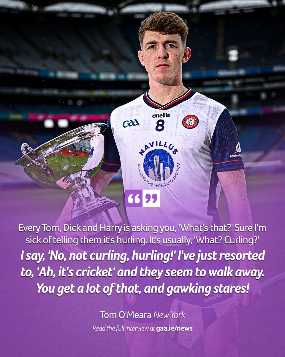 officialgaa's tweet photo. From NYC to Croker – Tom’s not here to play cricket 🏏 

Read the full interview on https://t.co/8b2Iysrk0z 🗞️ https://t.co/yU5kn3qsmG