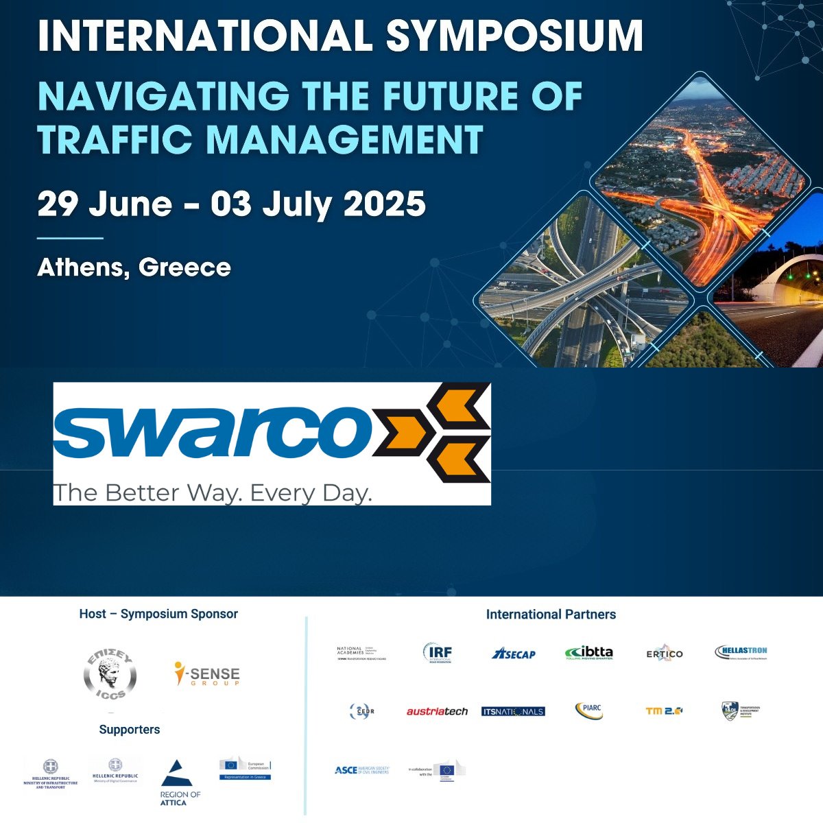 ✨Sponsor Highlight: SWARCO–The Better Way. Every Day. 
Proud to have SWARCO as a Silver Sponsor! With global expertise, they lead in smart #TrafficManagement &amp; road safety;aligning perfectly with #TMSymposium2025 goals!
🔗swarco.com
Register:traffic-management-symposium-2025.com