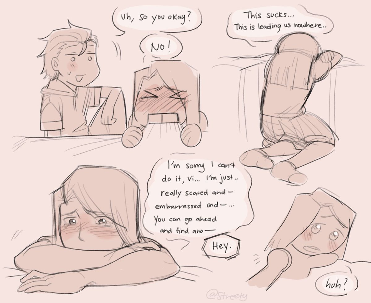 streety___'s tweet image. (Teen!Caitvi comic) Their first kiss 🥹 #caitvi