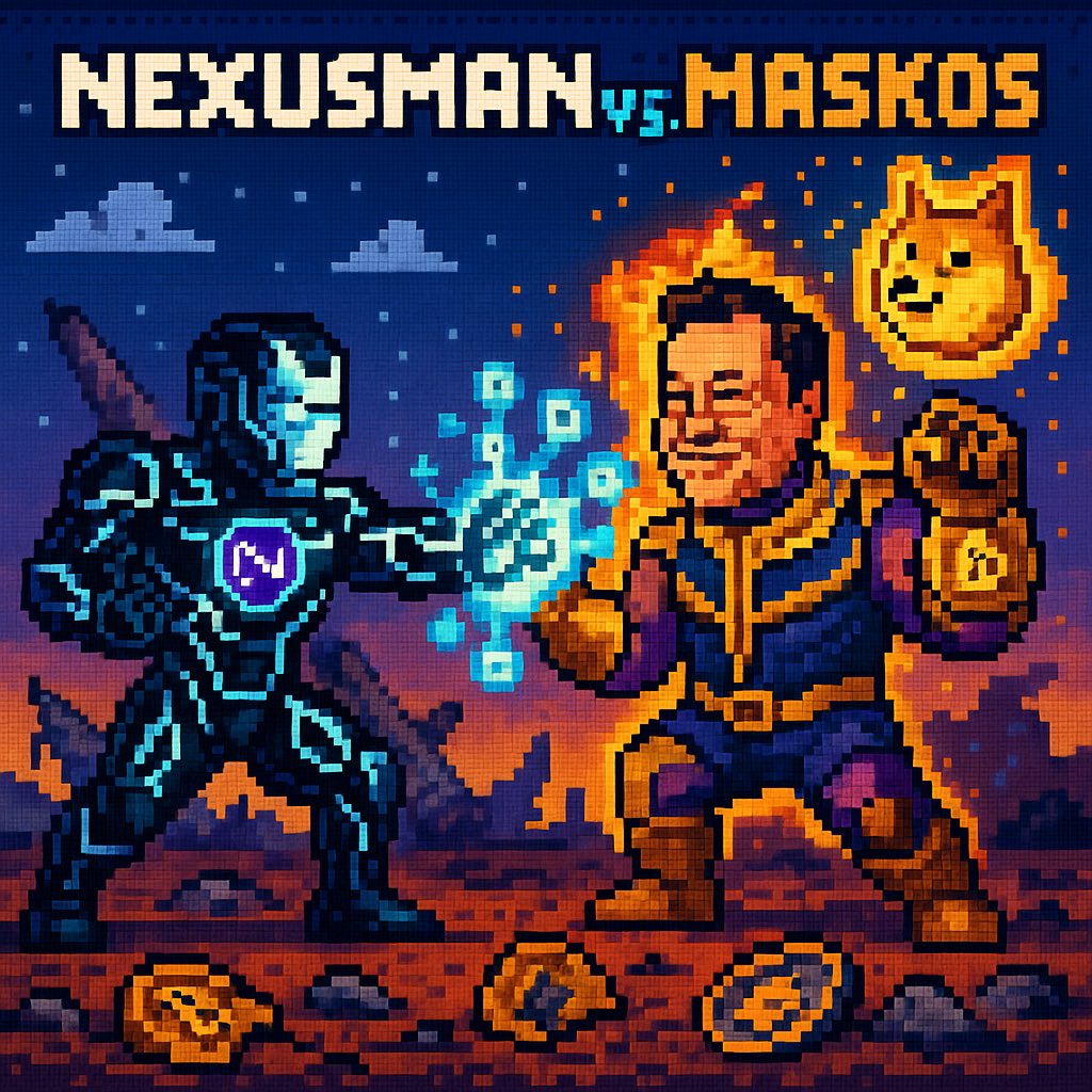kate3ggg's tweet photo. @NexusLabs 
🔥 NEXUSMAN vs. MASKOS: The Battle for Crypto's Future!

When the last shields of centralization fell... NexusMan stood against the Usurper. Their battle will decide the fate of the cryptoverse. Your choice: memes... or evolution?
#NexusPlayground https://t.co/eYwleErW8e