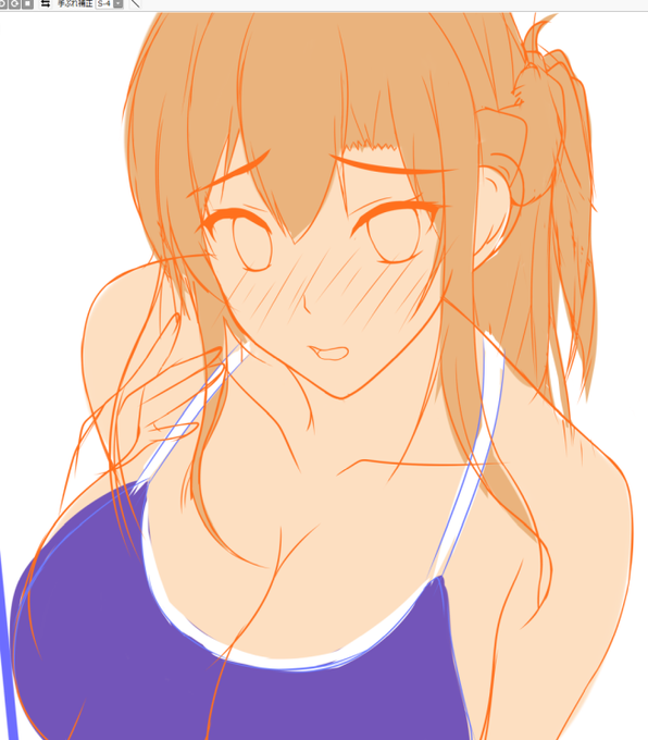 線画調整用に簡易色置きしてましたのねん〆(✿︎' ꒳ ` )b