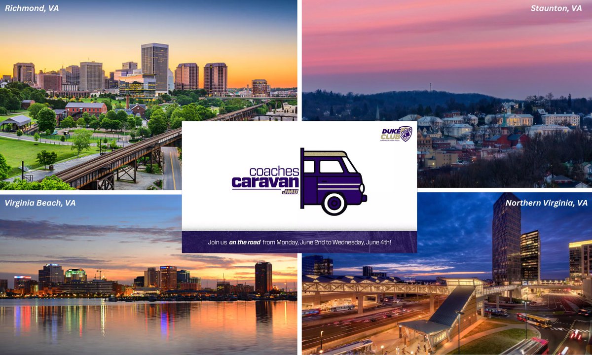James Madison Athletics (@jmusports) on Twitter photo Join the <a href="/JMUDukeClub/">JMU Duke Club</a> in a city near you for a special night with JMU Athletics!
A ticket includes a custom JMU cup and a drink ticket.
June 2 - Richmond
June 3 - Northern Virginia
June 4 - Virginia Beach
July 25 - Staunton
ποΈ | bit.ly/3Z705X4
#GoDukes Join the <a href="/JMUDukeClub/">JMU Duke Club</a> in a city near you for a special night with JMU Athletics!
A ticket includes a custom JMU cup and a drink ticket.
June 2 - Richmond
June 3 - Northern Virginia
June 4 - Virginia Beach
July 25 - Staunton
ποΈ | bit.ly/3Z705X4
#GoDukes