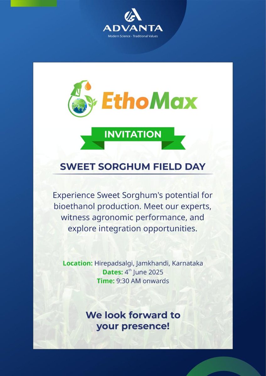 Vilas Tonapi (@vtonapi) on Twitter photo Sweet Sorghum is a Potential Bioenergy Crop. Advanta is proud to be working with all the stakeholders, industry, and policy makers to lead forward the green energy revolution. <a href="/AdvantaSeeds/">Advanta Seeds</a> Sweet Sorghum is a Potential Bioenergy Crop. Advanta is proud to be working with all the stakeholders, industry, and policy makers to lead forward the green energy revolution. <a href="/AdvantaSeeds/">Advanta Seeds</a>