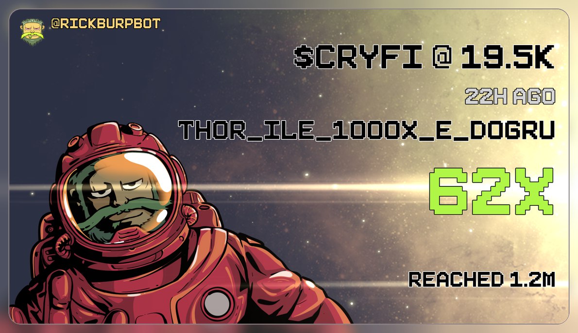 thor_mem_hunter's tweet photo. Fly me to the moon🚀🧑‍🚀 $CRYFI 
#Solana #solanamemecoin1000x 
#pumpfun #memecoins https://t.co/X6aZeHvZ7E