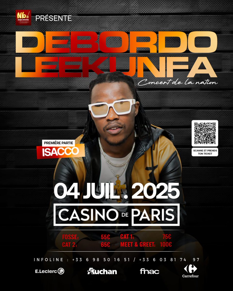 isacco_fr's tweet photo. Bonjour la famille,  je vous invite le 0️⃣4️⃣ juillet 2025 du côté du Casino de Paris. Viens prendre ta bénédiction musicale au concert historique de Debordo Leekunfa  
⏰️ heure de la messe : 19h00 

BILLETS EN LIGNE 🎟 
https://t.co/8d4nvleYs1

https://t.co/abaOffo8UC https://t.co/V7TrNLF8JP