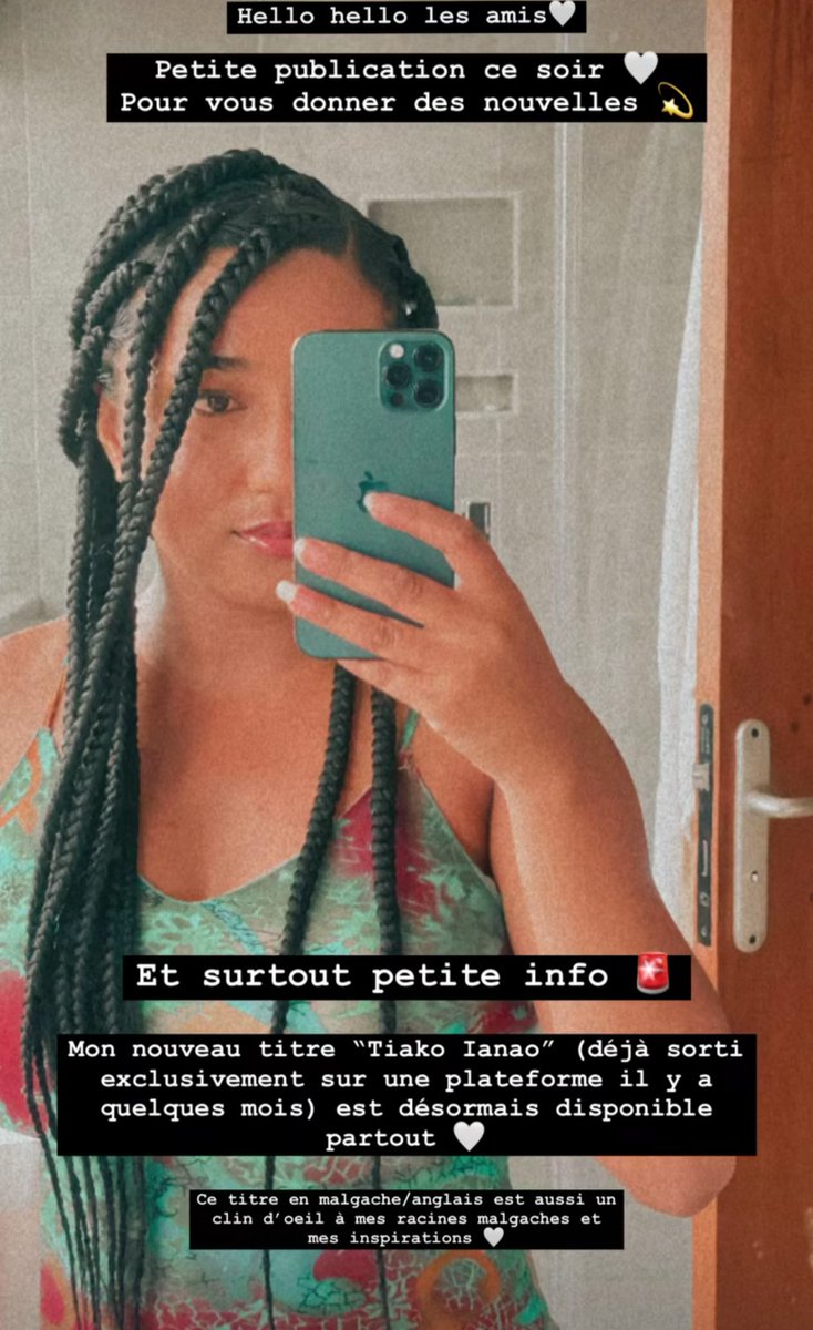 Zorrette_57's tweet photo. #AnishaJo ๐๐๐ (compte Instagram)
Single #TiakoIanao ๐disponible en streaming (dont #Moozik et #Spotify)
https://t.co/c2Ddm2nnzp
Album #Lumiere ๐ฏ๏ธdisponible en physique-streaming (https://t.co/LTsiFIOGwp)
#StarAcademy ๐#Musique https://t.co/SPYsvIRe6F