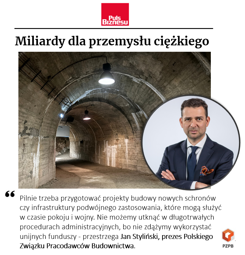 Polski Związek Pracodawców Budownictwa (@_pzpb) on Twitter photo 🛡️Budownictwo obronne to temat 🔝Zachęcamy do przeczytania komentarza Jana Stylińskiego, prezesa @PZPB dla <a href="/puls_biznesu/">Puls Biznesu</a> , a także rejestrację na konferencję „Budownictwo obronne i dla ochrony ludności” organizowanej przez #PZPB …ferencjabudownictwoobronne.konfeo.com/pl/groups 🛡️Budownictwo obronne to temat 🔝Zachęcamy do przeczytania komentarza Jana Stylińskiego, prezesa @PZPB dla <a href="/puls_biznesu/">Puls Biznesu</a> , a także rejestrację na konferencję „Budownictwo obronne i dla ochrony ludności” organizowanej przez #PZPB …ferencjabudownictwoobronne.konfeo.com/pl/groups