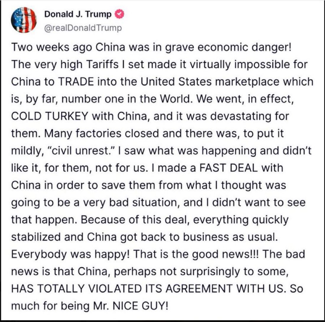TheMaineWonk's tweet photo. There was never a deal with China. 

Trump caved and still managed to get played.

Incredible to think this genius found ways to bankrupt his casinos. 

🤡 https://t.co/5WAOjLQtzz