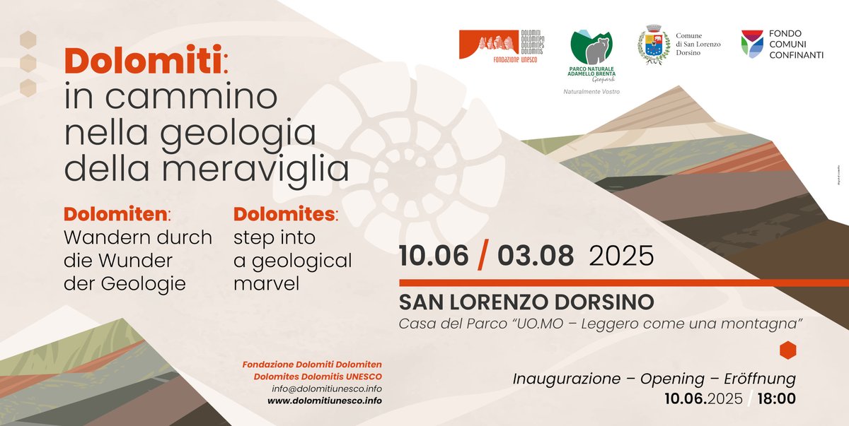 Dolomites UNESCO (@dolomitesunesco) on Twitter photo Tappa in Brenta per la #mostra itinerante “#Dolomiti: in cammino nella geologia della meraviglia”. Dal #10giugno a San Lorenzo Dorsino nel <a href="/pnab_/">Parco Naturale Adamello Brenta Geopark</a> : dolomitiunesco.info/attivita/mostr… Tappa in Brenta per la #mostra itinerante “#Dolomiti: in cammino nella geologia della meraviglia”. Dal #10giugno a San Lorenzo Dorsino nel <a href="/pnab_/">Parco Naturale Adamello Brenta Geopark</a> : dolomitiunesco.info/attivita/mostr…