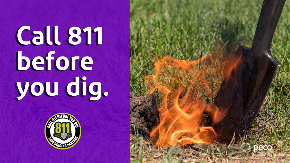 PECOconnect's tweet image. Planning a summer digging project? Before you start that home upgrade or garden makeover, know what’s below! Stay safe and #Call811 before you dig!