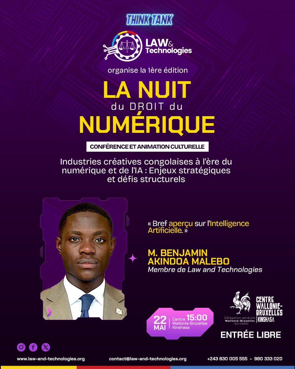 akindoa_'s tweet photo. 22.05.2025 | #rdc #IA #numerique 

Heureux d’avoir parlé de l’intelligence artificielle — de sa genèse à son évolution, de ses objectifs à ses finalités, de son cadre et de ses possibles.
Un sujet vaste, complexe, mais essentiel à comprendre à l’ère du numérique. https://t.co/GgL5tAwO5w