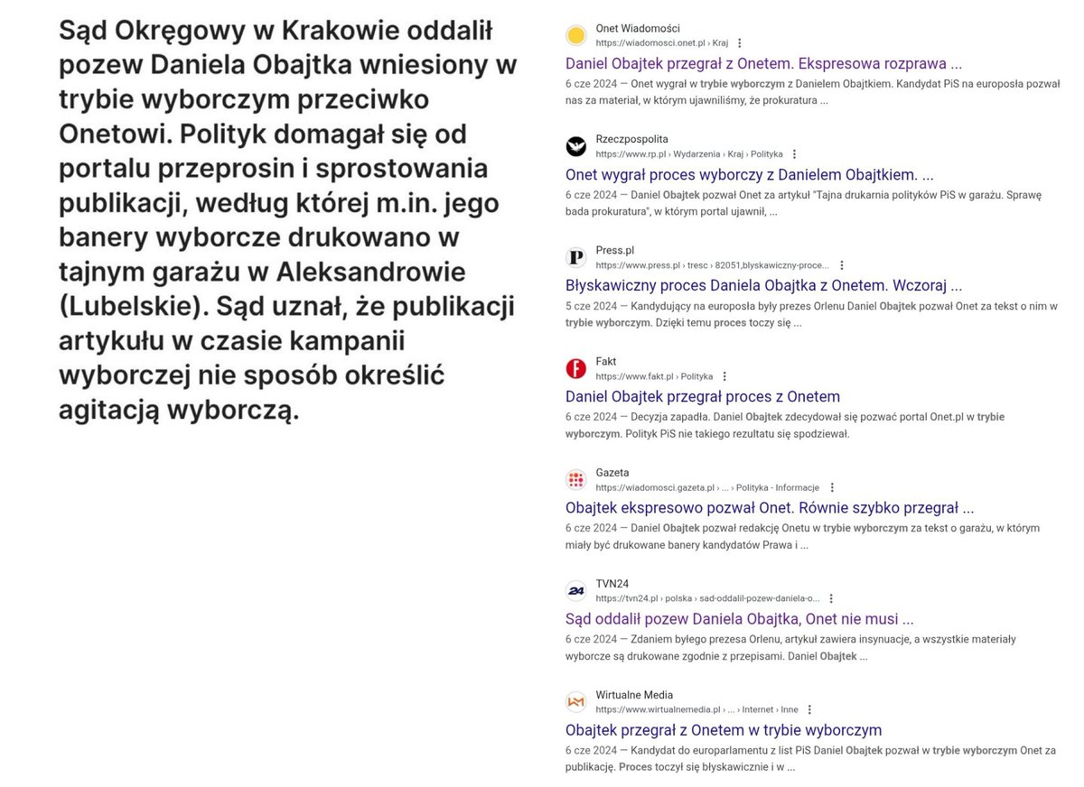 TDLipinski's tweet photo. Jeśli chcesz zostać w domu lub oddać głos nieważny, to ten tweet jest właśnie dla Ciebie! 😊

Zacznijmy od tego: czy widziałeś mema Trzaskowskiego „o mnie wiesz wszystko, o nim nie wiesz nic”? Pewnie tak. No to zastanówmy się…

Pierwszy artykuł o tym, że Nawrocki załatwiał w hotelu panienki pojawił się w Wyborczej w listopadzie. Napisał go niejaki Głuchowski. Typ, o którym wszyscy wiedzą, że jest pieprzonym kłamcą. On sam nazywa to „obiektywnym zmyśleniem”, a koledzy z redakcji „metodą Głuchowskiego”. 

Załóżmy jednak, że tym razem gość nie skłamał. Że faktycznie Nawrocki był sutenerem, kuplerem albo i stręczycielem. Jest listopad 2024 roku. Nawrocki jest już oficjalnie kandydatem na Prezydenta. Kandydatem obozu znienawidzonego przez polskojęzyczne media, przez sektę SilnychRazem i wreszcie przez samego Donalda Tuska. Serio nikt przez te siedem miesięcy nie znalazł żadnej dziewczyny, którą Nawrocki prowadził? Żadnego świadka? Żadnego niezadowolonego klienta? Serio?! To naprawdę musiało być odgrzane na kilka dni przed drugą turą, w zasadzie bez żadnych nowych informacji, przez kolejnego cyngla, który wrzuca bez weryfikacji wszystko, co mu ktoś podrzuci na wycieraczkę? 
A nie, przepraszam! Znalazł się świadek. Premier polskiego rządu podał nawet jego nazwisko. To Jacek Murański. Premier nawet zacytował jego notkę biograficzną: postać znana, zawodnik MMA i aktor w takich niedużych rolach. W „niedużych rolach” 😊Jakich?! Bo „ku de mą” i „Masa, Masa, ssij kutasa” to chyba nie są kwestie z żadnego filmu. Powtórzę to jeszcze raz: Premier i dziennikarze najważniejszych mediów poważne oskarżenia opierają na słowach jakiegoś patusa z freakfightów. Typa spod ciemnej gwiazdy, który nawet ze swoją rodziną przegrywa procesy o zniesławienie. Niebywałe.

Ale idźmy dalej – na kilka dni przed wyborami roztrzęsiony Donald Tusk twierdzi, że może i Karol Nawrocki przeszedł trzykrotnie weryfikację przez ABW (w tym dwa razy za jego rządów), ale te weryfikacje były źle prowadzone. Agencja Bezpieczeństwa Wewnętrznego, polska cywilna służba kontrwywiadu, mająca dostęp do każdego systemu, do każdego raportu i mająca techniki operacyjne, o których nikomu się nawet nie śniło, nie umie sprawdzić osoby, której nadaje dostęp do klauzulowanych informacji. Więcej. Ona według Tuska nie umie zweryfikować swojej własnej ankiety bezpieczeństwa osobowego, którą każdy starający się o dostęp do informacji niejawnych musi wypełnić. Zobaczcie sobie z resztą tę ankietę – ona nie jest tajna. Zdaniem polskiego Premiera można w niej nakłamać, bo ABW i tak źle to sprawdzi. Wstrząsające.

Oczywiście to bzdura. Wymyślona na szybko przez zdenerwowanego Tuska. ABW to profesjonalna służba specjalna i byle gangus z półświatka nie da rady jej oszukać. Prędzej należy jednak założyć, że ten Nawrocki jest po prostu uczciwy. Ale jest to stwierdzenie niewygodne, więc żaden polityk Platformy wam tego nie powie. Będą kłamać do samego końca, bo obrzucili już człowieka gównem i liczą, że do wyborów się to utrzyma.
Poza wszystkim, tam się nawet daty nie zgadzają, bo gdyby faktycznie Nawrocki z Wielkim Bu prowadzili działalność związaną z dostarczaniem prostytutek do luksusowego hotelu, to byliby chyba najmłodszymi alfonsami w historii tej najstarszej profesji. Zdaje się, że w opisywanym okresie Masiak miał 16 lat, a Nawrocki koło 20. No chyba, że robili to, gdy Nawrocki miał już doktorat, pracował w IPN i miał poświadczenie bezpieczeństwa od ABW, ale w to to chyba już nikt nie uwierzy.

A dlaczego Nawrocki nie idzie z tym do sądu w trybie wyborczym? Bo by taki proces przegrał. Nie ze względów merytorycznych, tylko formalnych. Sądy z reguły odrzucają takie sprawy bez weryfikacji, uznając, że artykuł w gazecie to nie jest agitacja wyborcza, a tylko dla niej przewidziany jest ten tryb. Ale nagłówki już by były, że Nawrocki przegrał proces o zniesławienie (w domyśle, że był tym alfonsem). Tak dokładnie załatwiono kiedyś Daniela Obajtka i tak miało być teraz. Sztab Nawrockiego nie dał się w to wkręcić i dlatego Tusk tak się wściekł. To jasne jak słońce.

No, ale skoro to nie jest gangus-sutener, to może chociaż chuligan? 
Kibol. Taki, który napieprza się z policją, demoluje stadiony i kroi dzieciom szaliki na mieście. Z biedy to też byłoby coś! I tu faktycznie to coś jest, bo sam Karol Nawrocki nie ukrywa, że był aktywnym kibicem Lechii Gdańsk i przyznał się nawet, że brał kiedyś udział w tak zwanej ustawce. Czy to jest jednak sprawa, która powinna go wykluczyć z wyścigu o fotel prezydencki? Można mieć różny stosunek do ustawek i faktycznie nie jest to aktywność zgodna z prawem, ale przecież to nie są napady na tiry, czy latanie z maczetą po osiedlu. Grupy kibiców umawiają się w ustronnym miejscu, że będą się między sobą napieprzać zgodnie z ustalonymi wcześniej zasadami. Dorośli ludzie z dorosłymi ludźmi. Dobrowolnie. Banda na bandę. Być może jest to trochę dziwne hobby, ale co jest w tym tak naprawdę złego? Możecie tego nie wiedzieć, ale na takich „spotkaniach” oni nawet załatwiają sobie służby medyczne, które zajmują się poszkodowanymi. Dokładnie tak kiedyś wyglądały pojedynki: dwóch gości, dwóch sekundantów i lekarz, który opatruje tego, który dostał mocniej. Przesadziłem? No może trochę, ale nie róbmy z tego jakiegoś Bóg wie czego. Poza tym znowu te zaprzyjaźnione z Platformą media rozdmuchały to do tak absurdalnego rozmiaru, że Nawrocki urósł do rangi jakiegoś szefa bojówki, który powinien mieć zarzuty karne, a nie miejsce na liście wyborczej. A jaka jest prawda? Jego nazwisko nigdy nawet nie pojawiło się w policyjnych aktach dotyczących żadnej ustawki, nie mówiąc już o jakichś zarzutach.

No, ale przecież, powie ktoś, wyłudził mieszkanie od tego całego pana Jerzego. To niemoralne. Złe. Paskudne. I to jest jedyny zarzut, nad którym warto się pochylić na serio. Niestety, ani sztab Nawrockiego, ani sam Nawrocki nie pomogli w wyjaśnieniu tej sprawy. Za dużo wersji, za częste zmiany, kręcenie tak mocne, że nawet największy zwolennik mógł się poczuć skołowany, ale co wiemy o tej sprawie? Zacznijmy od tego, że sam Nawrocki podał informacje o tym mieszkaniu we wskazanej powyżej ankiecie bezpieczeństwa ABW. Ponieważ w takiej ankiecie najważniejsze osoby w państwie podają o sobie absolutnie wszystkie informacje, w tym również te tak zwane wrażliwe, to jest to dokument, który powinien być zgodnie z prawem szczególnie chroniony. Jednym z większych skandali jest zatem to, że ktoś go z tego ABW wyniósł do mediów. Idźmy dalej. 
Akcja musiała być zaplanowana wcześniej, bo została skoordynowana przez duże media i najważniejszych polityków Platformy. Najpierw pojawiły się informacje, że w zasadzie Nawrocki ukradł to mieszkanie biednemu emerytowi w zamian za opiekę, której nie było. A później wersje stopniowo się zmieniały, żeby grzać temat jak najdłużej. Potem już nie było to wyłudzenie w zamian za opiekę, tylko wymuszenie sprzedaży za bezcen. Następnie już nie za bezcen tylko za cenę rynkową, ale na raty, a nie za gotówkę. I tak dalej, i tak dalej. Ostatecznie wszystkie te media, które nagłośniły sprawę biednego emeryta, zrobiły z niego żula i gwałciciela, który sprzedał Nawrockiemu chatę, żeby mu jej nie skonfiskowali. 
Mógł to Nawrocki przeciąć od samego początku, mówiąc nawet, że zwietrzył okazję i z niej skorzystał, kupując mieszkanie od dorosłego faceta, który pilnie potrzebował pieniędzy. To się teraz modnie nazywa flipem i jest powodem do dumy dla wielu przedsiębiorczych-uśmiechniętych. Nie zrobił tego, ale czy to jest powód, żeby nie iść na wybory?

No i na końcu ostateczny argument tych, którzy nie chcą głosować na Karola Nawrockiego: bo na wizji wsadził sobie coś do ust – nie można głosować na narkomana, który nie umie nawet dwóch godzin wytrzymać bez wspomagania. 
Przyznam, że nie wiedziałem wcześniej, co to jest ten snus. Czy to się wciąga, gryzie, czy ciumka. W sumie do tej pory nie wiem. Wiem jedynie, że jest to jakiś tytoń, który dostarcza nikotynę bez palenia. I to serio ma być dyskwalifikujące dla przyszłego Prezydenta? Podobno można to kupić w każdej Żabce! 
Ja jestem tradycjonalistą i wolałbym po prostu sobie zapalić, ale przecież nie mógł wyjść na fajkę jak ten cały Maciak podczas debaty. Ale czy musiał to zrobić? No skoro zrobił, to pewnie musiał. Taka debata to przecież jest ogromny stres. Kilka godzin w pełnym napięciu. Trzeba być czujnym, szybkim i skoncentrowanym. Jeśli coś jest legalnym, powszechnie stosowanym środkiem, to dlaczego nie można go użyć? No ludzie!

Chcecie Polskę oddać walkowerem, bo sposób aplikacji tego specyfiku jest mało estetyczny? Karol Nawrocki zrobił test na obecność narkotyków, więc wiemy, że nie ćpa. Nie każdy z kandydatów może to o sobie powiedzieć.

Kończąc już- hashtag #ByleNieTrzaskowski nie wziął się z niczego. Rafał Trzaskowski jest człowiekiem bez poglądów, bez kręgosłupa i bez godności osobistej. Zrobi wszystko, żeby tylko przypodobać się Brukseli i Sorosowi, a przy okazji nie podpaść Tuskowi i Berlinowi. To dla Polski śmiertelne zagrożenie. 
Zagrożenie tym, że nasz rozwój będzie hamowany, że będziemy ponosili koszty absurdalnych ograniczeń klimatycznych i tym, że przyślą do nas wszystkich uchodźców, których nie będą chcieli mieć u siebie. Spójrzcie na Rumunię. Tam już przestali przejmować się wyborami i oszukiwaniem mieszkańców. Brukselskie pomysły wjechały tam na pełnej…

Zostając w domu albo oddając głos nieważny przyczynisz się do tego, że tak samo będzie u nas.

Ja tego nie chcę, dlatego #GlosujeNaKarola.
I ty też zagłosuj! 😊

Przy okazji jeszcze krótki apel do płaskoziemców, szurów i innych oryginałów – wy pewnie też chcecie zostać w domu, bo Karol Nawrocki zrobił sobie zdjęcie z tym Żydem od LGBT, ale pamiętajcie, że ja się mogę z was jedynie trochę podśmiewywać, ale gdy wygra Trzaskowski, to będą was cenzurować i zamykać do więzień. Taka jest teraz postępowa tendencja. Zobaczcie sobie, co o w sprawie tak zwanej mowy nienawiści wyprawia się teraz w Wielkiej Brytanii… I też idźcie zagłosować. Bo to mogą być wasze ostatnie wybory 😊

Jazda z Niemcami!