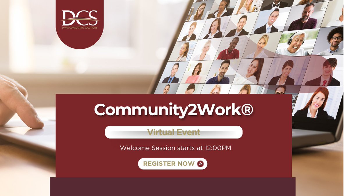 davisconsulting's tweet image. ⏰ Reminder: Our FREE virtual Community2Work® Welcome Session starts at 12PM today.. Get expert tips, network &amp;amp; kick‑start your job search—all on your lunch break. 

Register and save your seat → tinyurl.com/mr27pymc 

#Community2Work #CareerSupport #JobSeekers @msdavisofpgh