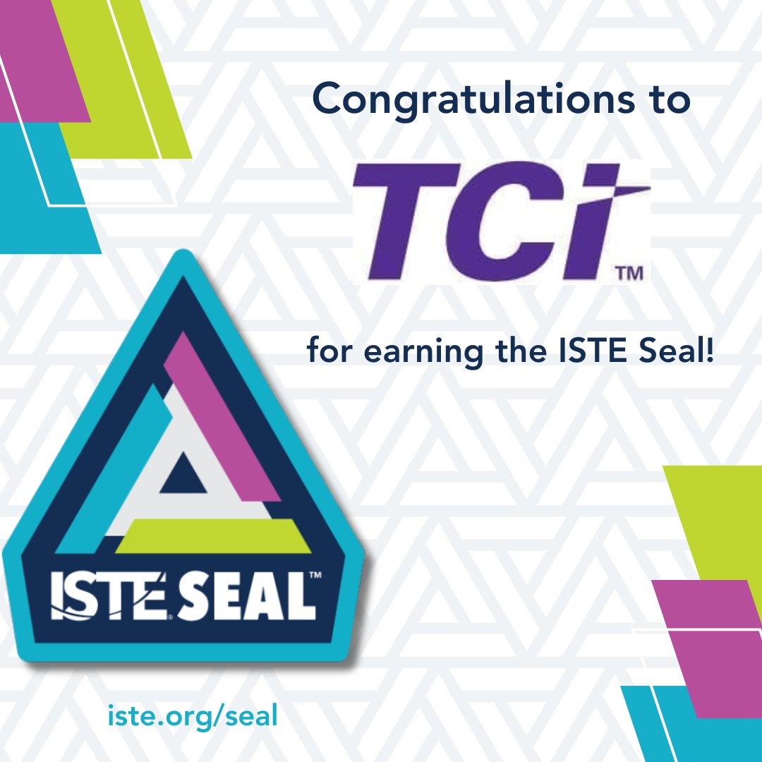 ISTEofficial's tweet image. 🎉 @TeachTCI  has officially earned the ISTE Seal!

TCI helps students connect academic content to their lives and communities, boosting engagement and understanding.

🔗 Learn more: hubs.ly/Q03ppvp90
#ISTESeal #DigitalLearning #TCI