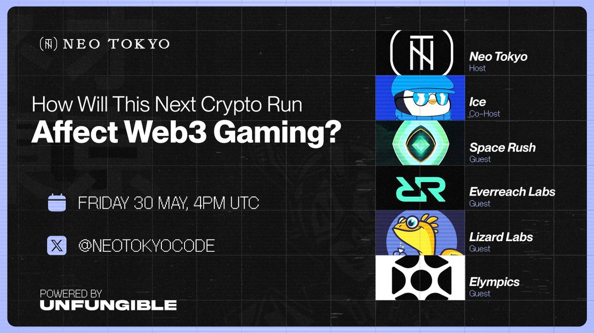 Join us today at 12 PM EST as we unpack the coming crypto run, what it could mean for Web3 gaming, the momentum it may unlock, and the risks projects can’t ignore.

Featuring <a href="/ice_nfts/">Ice</a>, <a href="/PlaySpaceRush/">Space Rush</a>, <a href="/ethlizards/">Ethlizards (Lizard Labs)</a>, <a href="/elympics_ai/">Elympics</a>, and <a href="/EverreachLabs/">Everreach Labs</a>.

Spaces: