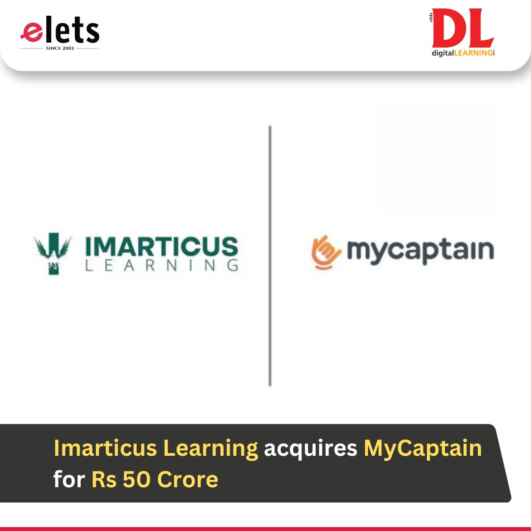 dl_magazine's tweet image. @imarticus has acquired edtech startup @_mycaptain_ for Rs 50 crore (around $6 million) in a major move to scale its presence in the non-tech career education space, professional education firm.

Read More :- lnkd.in/gEKbaKYN

#ImarticusLearning #MyCaptain
