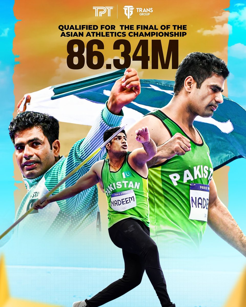 Join us in wishing luck to Arshad Nadeem for his Final tomorrow. Do well champ! 👍 

⏰ 1:10 PM PST

#Tramsgroup #ArshadNadeem #AsianChampionship
