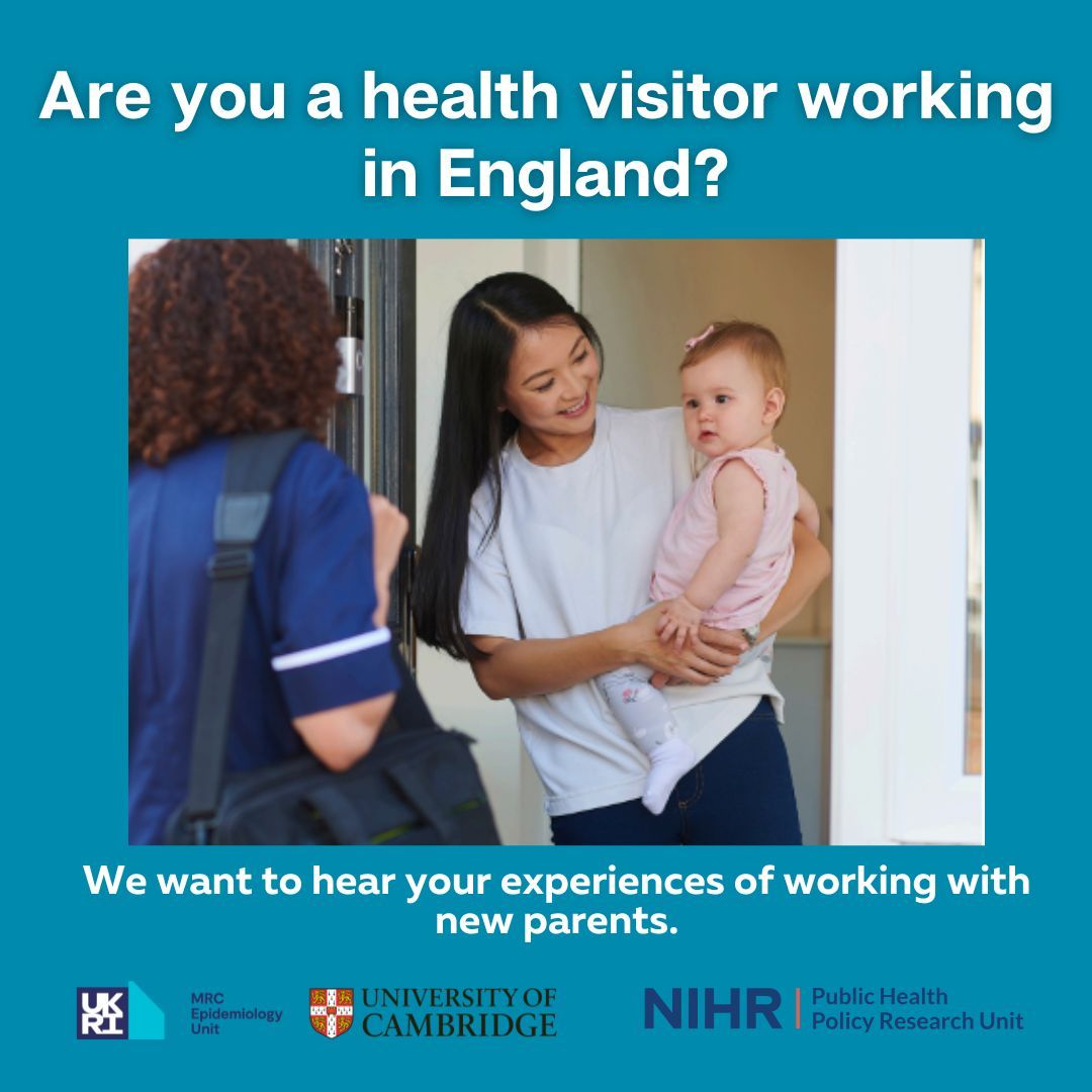 MRC Epidemiology Unit (@mrc_epid) on Twitter photo We're exploring how to support healthy behaviours in new parents—and your insights are vital.
Receive a £50 Amazon voucher for taking part.
Contact: FAM-HEALTH@mrc-epid.cam.ac.uk
<a href="/Cambridge_Uni/">Cambridge University</a> <a href="/BristolUni/">University of Bristol</a> <a href="/UniofNewcastle/">Newcastle University</a>
Funded by the NIHR School for Public Health Research. We're exploring how to support healthy behaviours in new parents—and your insights are vital.
Receive a £50 Amazon voucher for taking part.
Contact: FAM-HEALTH@mrc-epid.cam.ac.uk
<a href="/Cambridge_Uni/">Cambridge University</a> <a href="/BristolUni/">University of Bristol</a> <a href="/UniofNewcastle/">Newcastle University</a>
Funded by the NIHR School for Public Health Research.