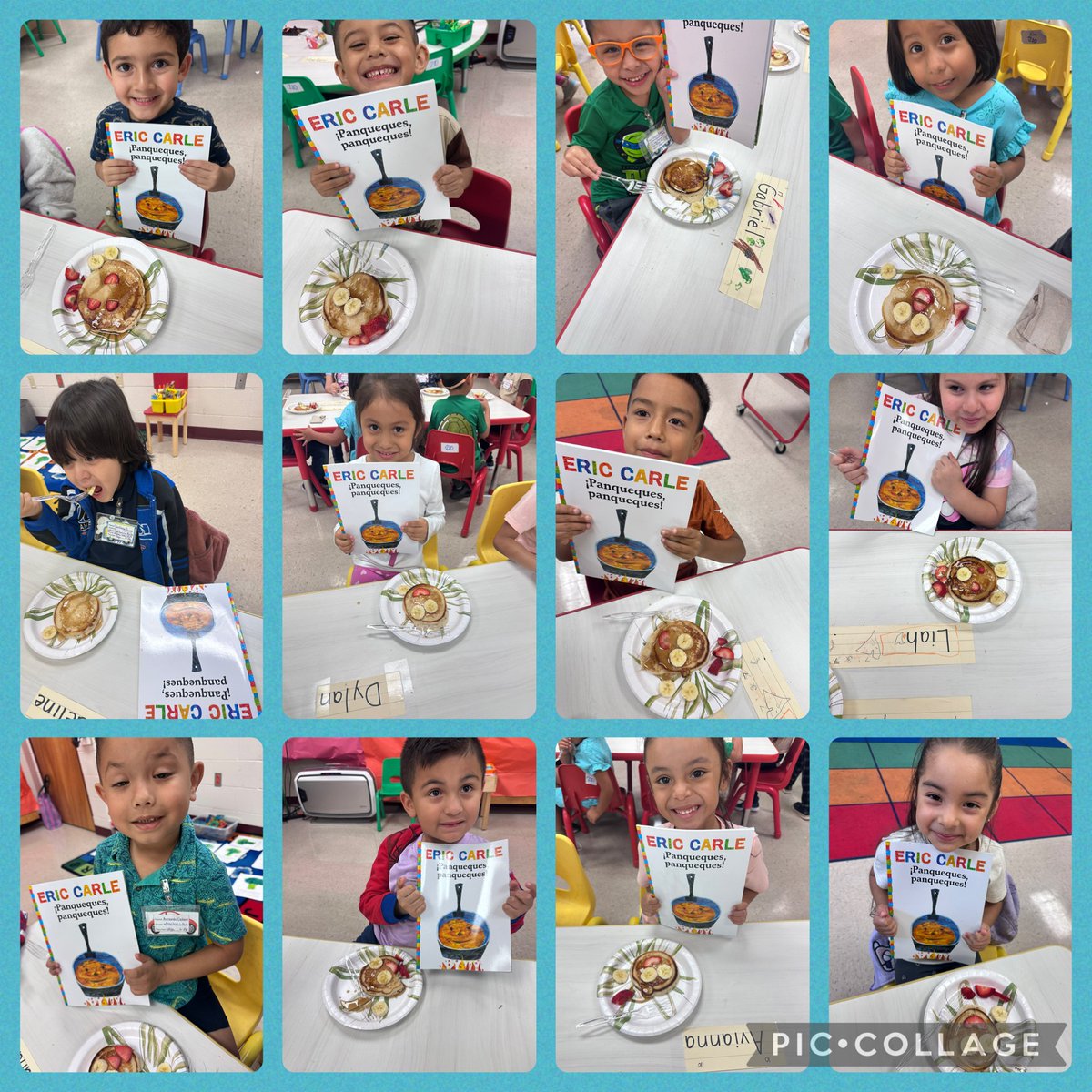 ¡Un día lleno de diversión y aprendizaje! 🍽️
Hoy trabajamos con números y crema de afeitar, hicimos panqueques, leímos "Panqueques, Panqueques" de Eric Carle y "A los monstruos no les gusta el brócoli". Pre-K Dual Language 2025
📚🥞🥦
 Tema del día: ¡Comida saludable! 😊