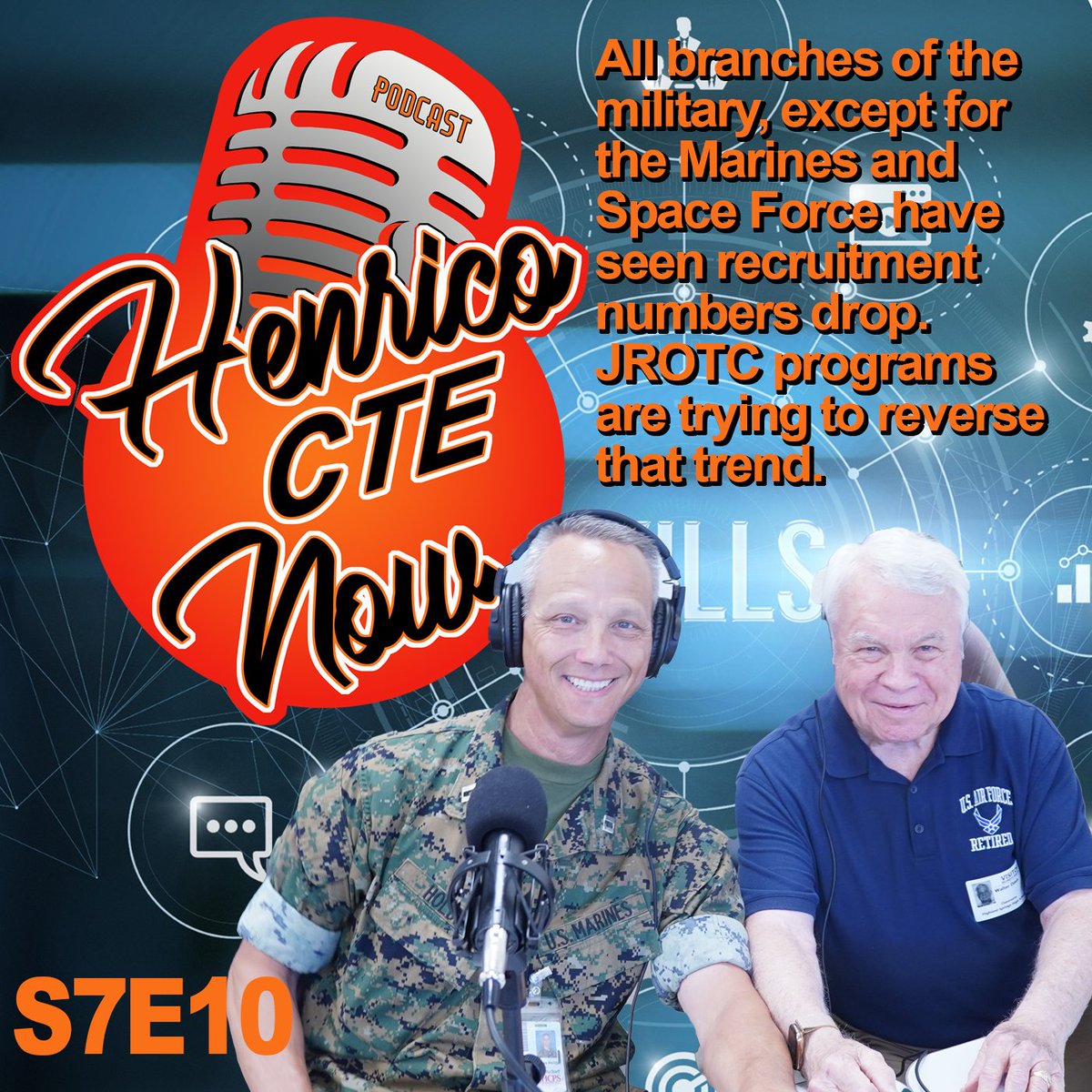 We talk to Senior Master Sgt. Walt Davis, Air Force Reserve, and Captain Tom Holder, Marine Corps JROTC, Highland Springs HS, will discuss how JROTC works and the many life and career benefits our JROTC students receive. open.spotify.com/episode/4DuATP… #HenricoCTE #LifeReady #podcasting