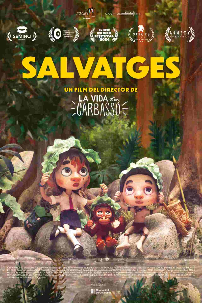audiovisual_cat's tweet photo. '𝗦𝗔𝗟𝗩𝗔𝗧𝗚𝗘𝗦'
📺 Des d'avui, en català a les plataformes
Faula ecologista en stop-motion del director Claude Barras. Un film que ens transporta als boscos tropicals de Borneo 🌴
Disponible a #FilminCAT, #RakutenTV, #PrimeVideo i #acontra+
🍿 #TriaAudiovisualEnCatalà https://t.co/HKLDZIgPtO