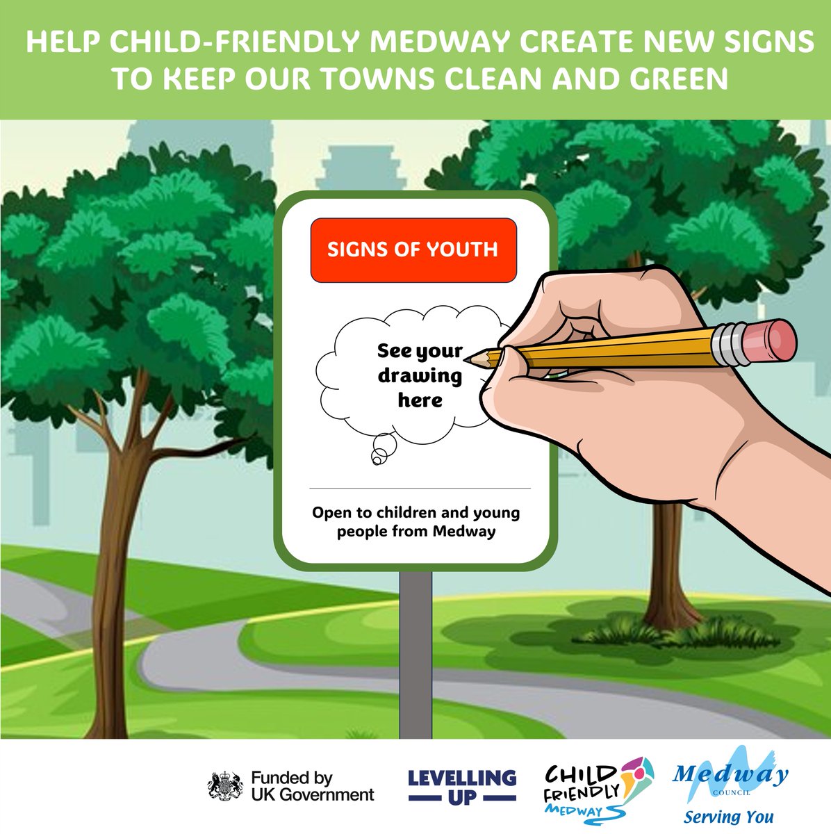 Child-Friendly Medway (@child_medway) on Twitter photo Have you created a design as part of our 'Signs of Youth' project yet?❓
If you would like a worksheet, email us at childfriendly@medway.gov.uk, so we can send it over and you can print it off at home! 💌
This project is open for ALL of Medway's children and young people🧒 Have you created a design as part of our 'Signs of Youth' project yet?❓
If you would like a worksheet, email us at childfriendly@medway.gov.uk, so we can send it over and you can print it off at home! 💌
This project is open for ALL of Medway's children and young people🧒