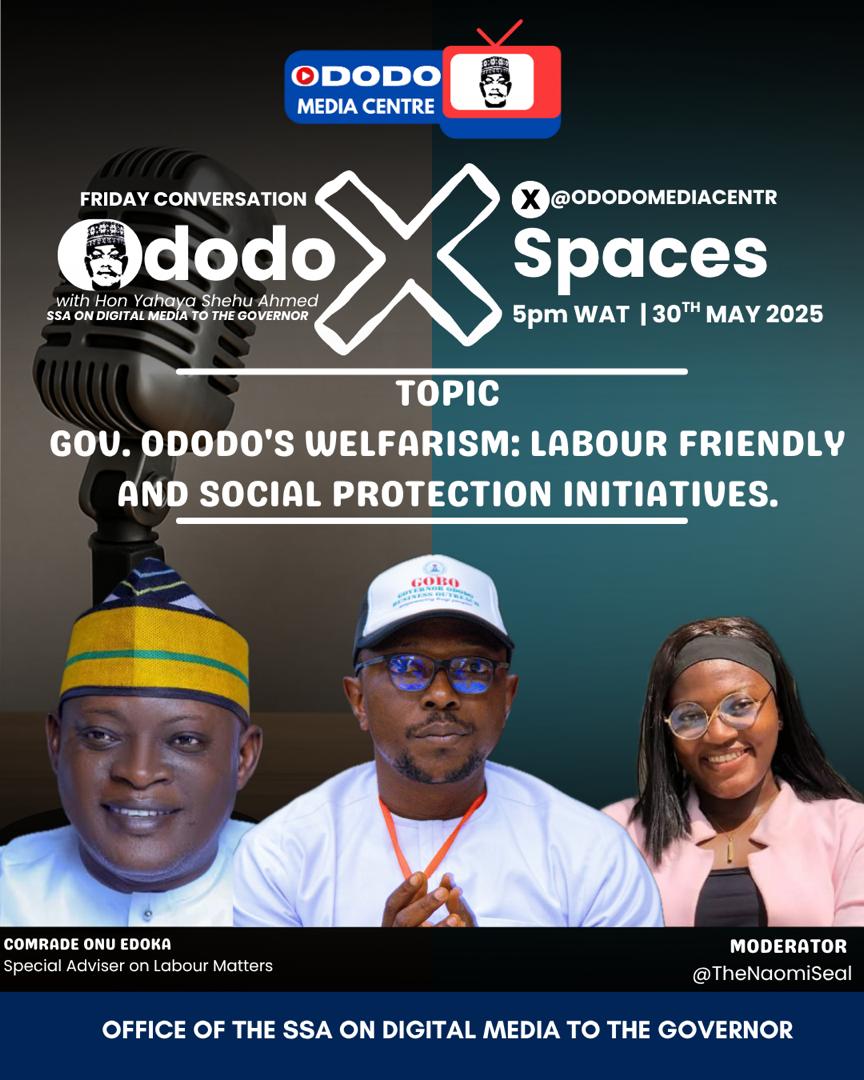 ododomediacentr's tweet image. Today: On Ododo X Spaces Friday Conversations, we're joined by the incredible Comrade Onu Edoka Special Adviser onLabour Matters.

Get ready for a thought-provoking conversation.

#OdodoXSpaces #OdodoIsWorking #MeetOurGuest