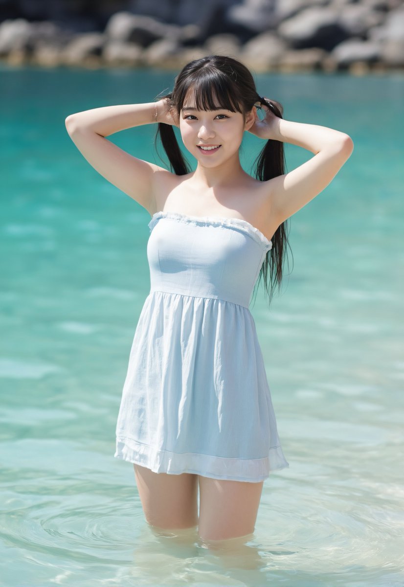 1万年ぶりくらいにXに投稿してもシャドウバンされなさそうな画像できた。 #海 #AI美女