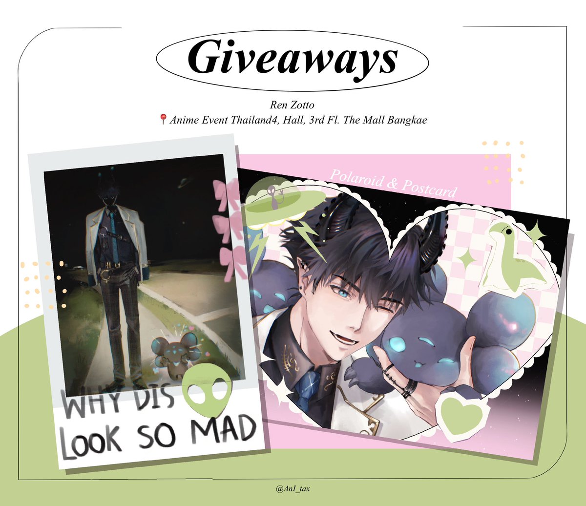 𓊆💚𝐆𝐈𝐕𝐄𝐀𝐖𝐀𝐘𝐒 𝐑𝐞𝐧 𝐙𝐨𝐭𝐭𝐨 🛸𓊇

40 sets🌷( Postcard &amp; Polaroid )

📍 #AETevent
🗓️ 01.06.2025

วันงานทางนี้มีกิฟอเวไปแจกนะคะ ทำมาไม่เยอะมาก สาวกพี่เร็นมารับได้นะคะ🥺🫶🛐💗

(สำหรับคนสนใจอ่านต่อในเธรดได้นะคะ:D)

#ZottoTouchdownTH