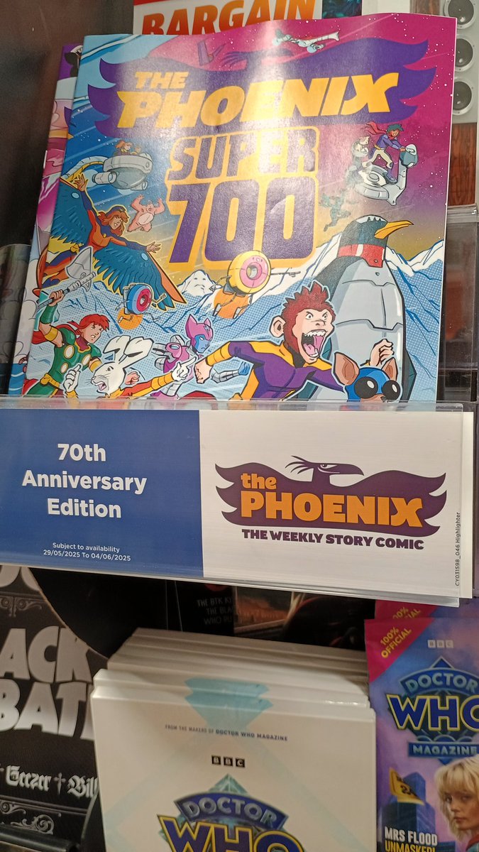 The 700th issue of <a href="/phoenixcomicuk/">The Phoenix comic</a> is out today! A fantastic achievement for a children's weekly comic in the 21st Century. 
It even has its own display in WH Smiths... although it's a pity Smiths missed a digit! 🙄