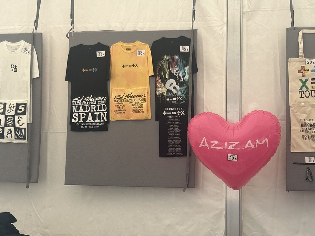 El merch de Ed Sheeran por si a alguien le interesa