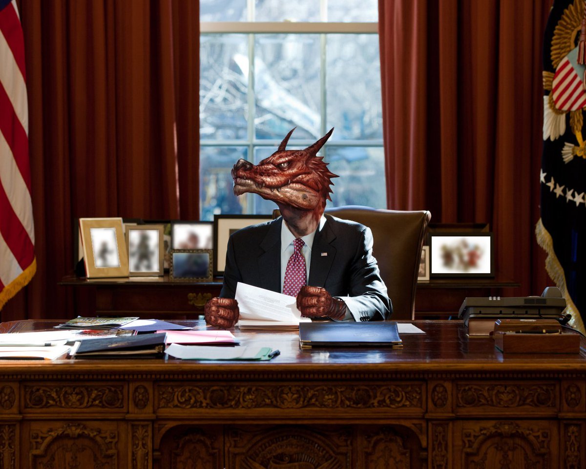 PresidentKobold's tweet photo. Greater Ohio, it’s Friday! I hereby grant you +3 to happiness, +5 to snacks, and immunity to boring conversations all weekend long. Use it wisely. 🐉🎲✨ #PresidentialBuff #KoboldPresident https://t.co/ckAGQG7bQA