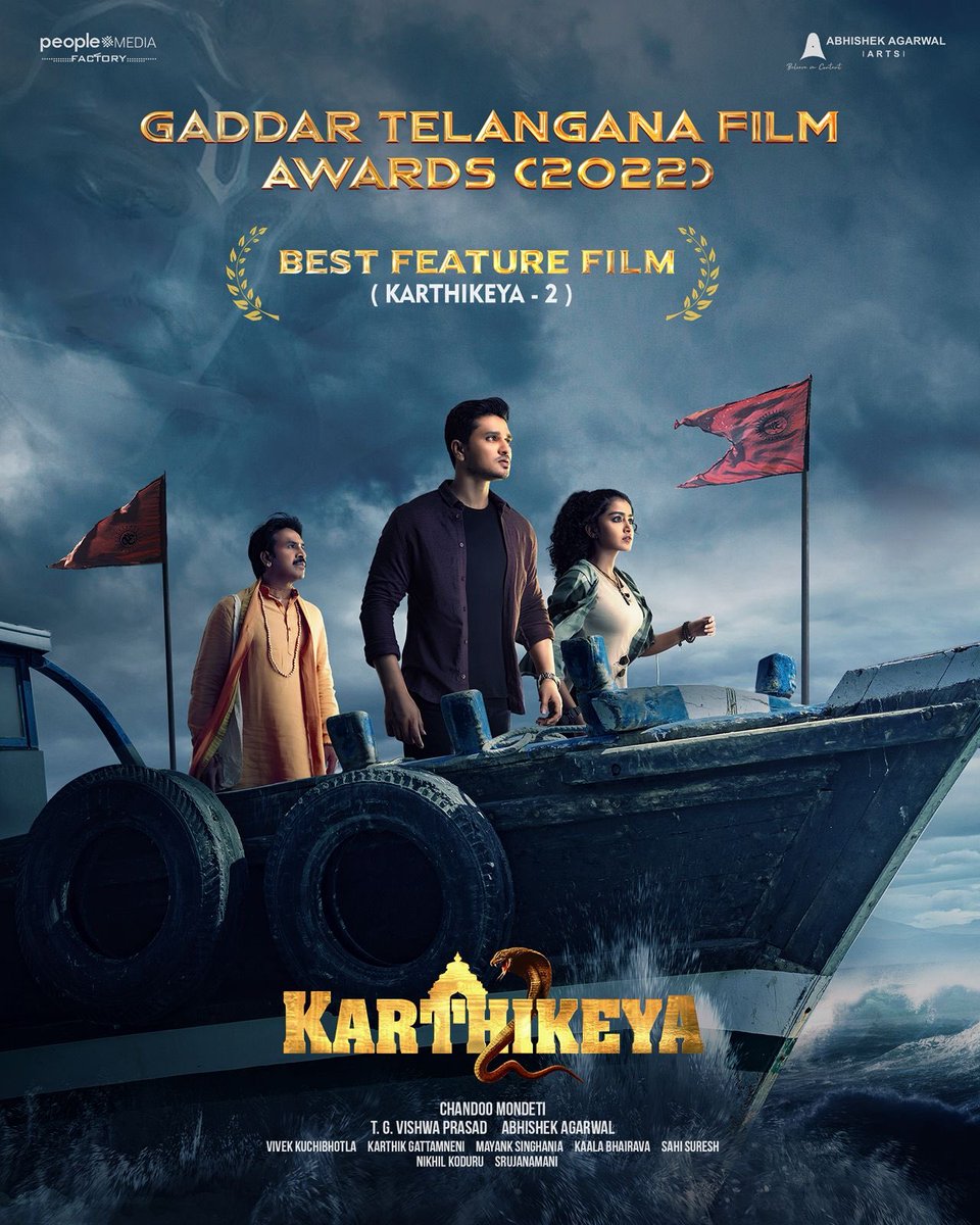 SandeepAthreyaX's tweet image. Congratulations @actor_Nikhil , @chandoomondeti and #Karthikeya2 team! 

Special congrats to @AAArtsOfficial @peoplemediafcy @AnupamPKher @anupamahere #GaddarAwards #GaddarTelanganaFilmAwards #GaddarAwards2024 #GaddarTelanganaFilmAwards2024 #NikhilSiddhartha