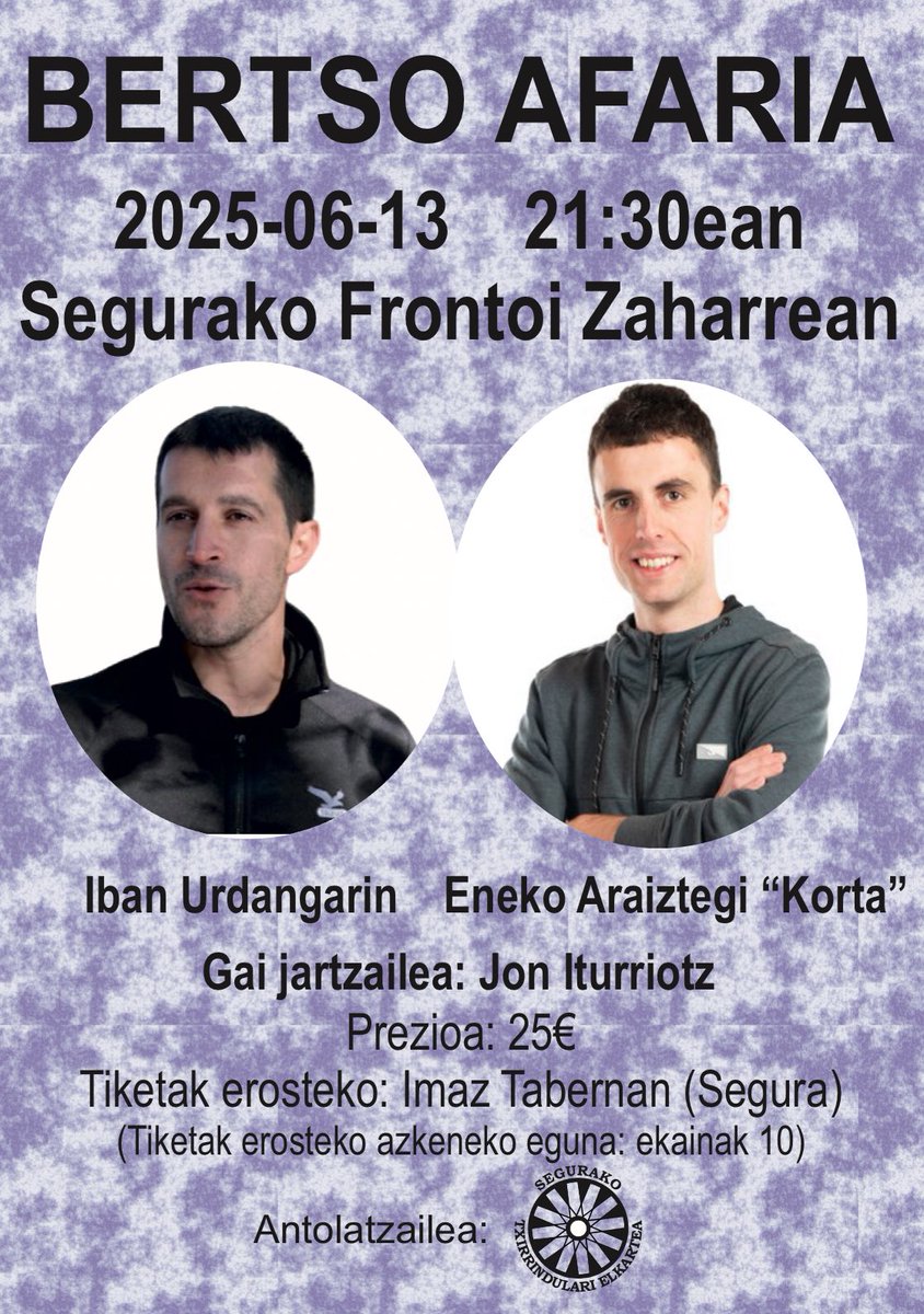Aurten ere egingo dugu bertso afaria. Txartelak Imazenen salgai.