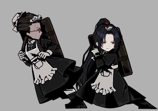 // maid dress be upon ye two