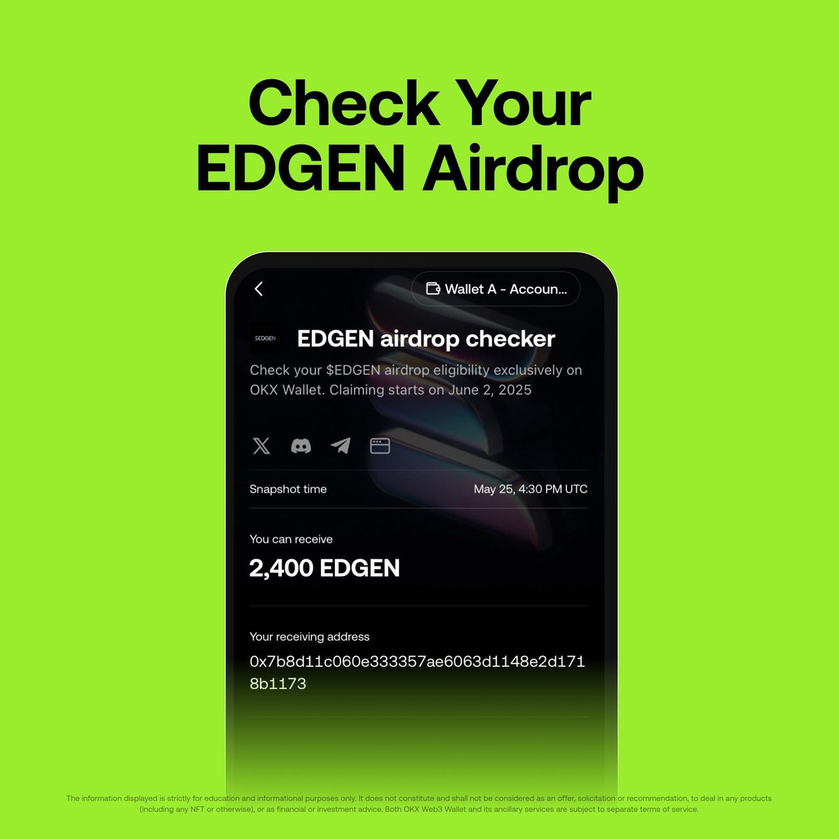BREAKING ‼️

$EDGEN Airdrop Checker is now LIVE exclusively for <a href="/wallet/">OKX Wallet</a> users.

Airdrop checker goes live on airdrop.layeredge.foundation tomorrow! 

Check now: web3.okx.com/airdrop-checke…

Super Bullish on $EDGEN 

<a href="/GiveRep/">GiveRep</a> <a href="/ikadotxyz/">Ika「🦑」</a>