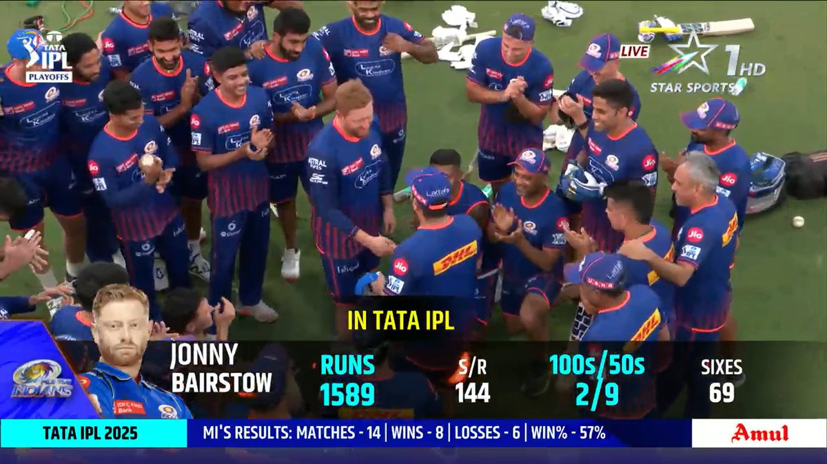 Rohit Sharma giving Mumbai Indians Debut Cap to Jonny Bairstow 💙