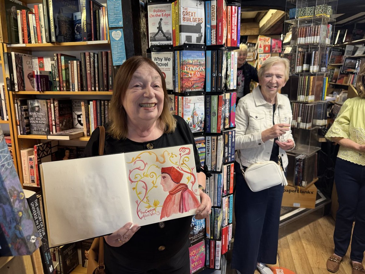 JohnPye7's tweet image. Wonderful night at Sackville College with Alison Weir talking about The Cardinal, her new book on Cardinal Wolsey #Tudors #HenryVIII #AnneBoleyn We have nine signed first editions in stock 😀