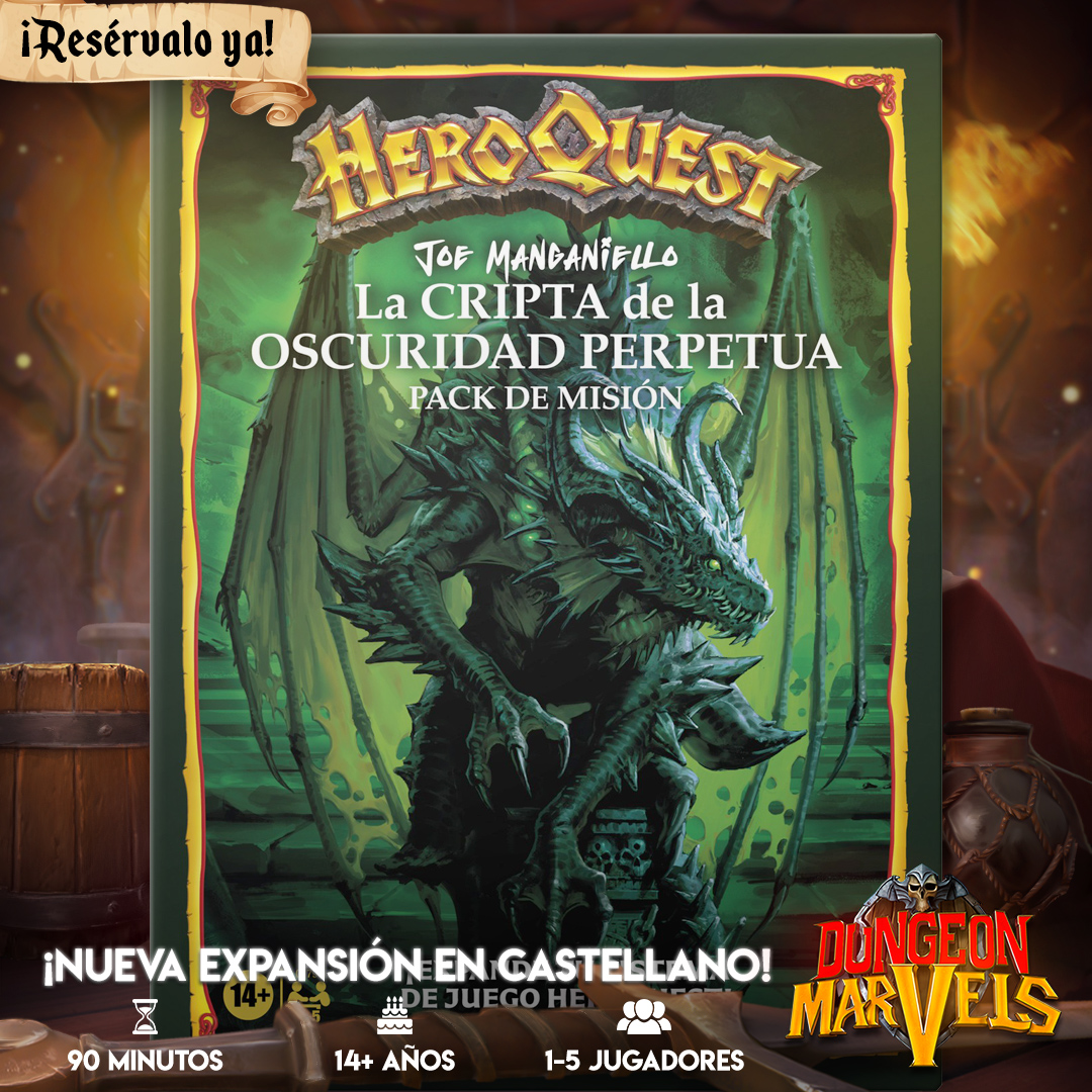 Abrimos prepedidos de HeroQuest: La Cripta de la Oscuridad Perpetua en castellano. Se trata de un nuevo pack de misiones diseñadas por el actor Joe Manganiello.

¡Resérvalo ya y no te quedes sin este pack!
dungeonmarvels.com/heroquest-la-c…

#HeroQuest