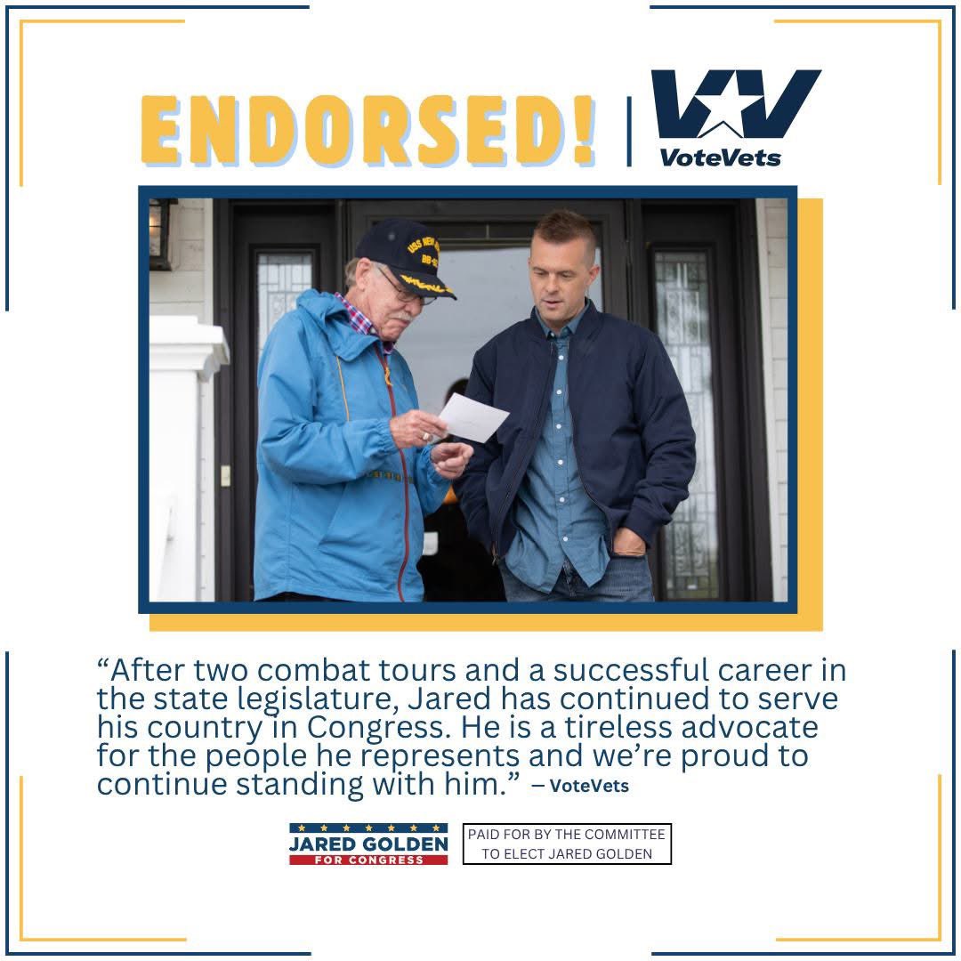 golden4congress's tweet image. The endorsement of my fellow veterans and those who support them means a great deal to me. I'm grateful for the support from @votevets and eager to keep working together to support servicemembers!