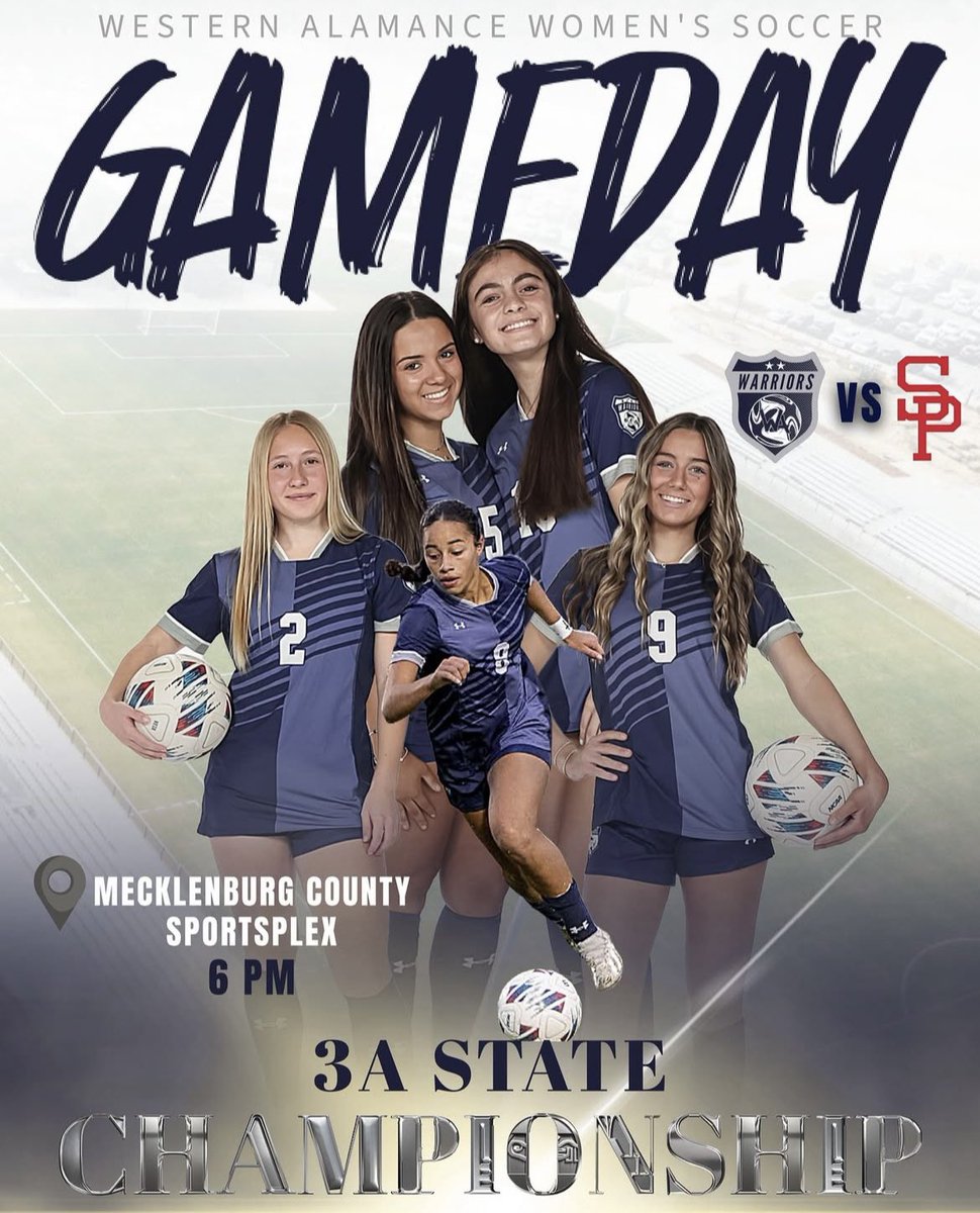 It’s Game Day and the 3A State Championship!! You’ve got this ladies, Go Warriors!!