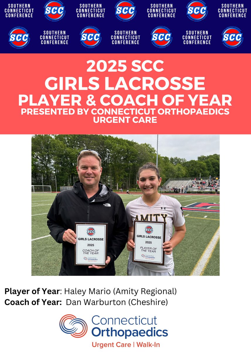 Al Carbone, SCC Commissioner (@scccommissioner) on Twitter photo The 2025 SCC #ctglax Player and Coach of Year presented by <a href="/ctorthopaedics/">Connecticut Orthopaedics</a> Urgent Care
<a href="/CHSRamPride/">Cheshire Athletic Office</a>
<a href="/amityathletics/">Amity HS Athletics</a>
southernconnecticutconference.org/2025-scc-sprin… The 2025 SCC #ctglax Player and Coach of Year presented by <a href="/ctorthopaedics/">Connecticut Orthopaedics</a> Urgent Care
<a href="/CHSRamPride/">Cheshire Athletic Office</a>
<a href="/amityathletics/">Amity HS Athletics</a>
southernconnecticutconference.org/2025-scc-sprin…