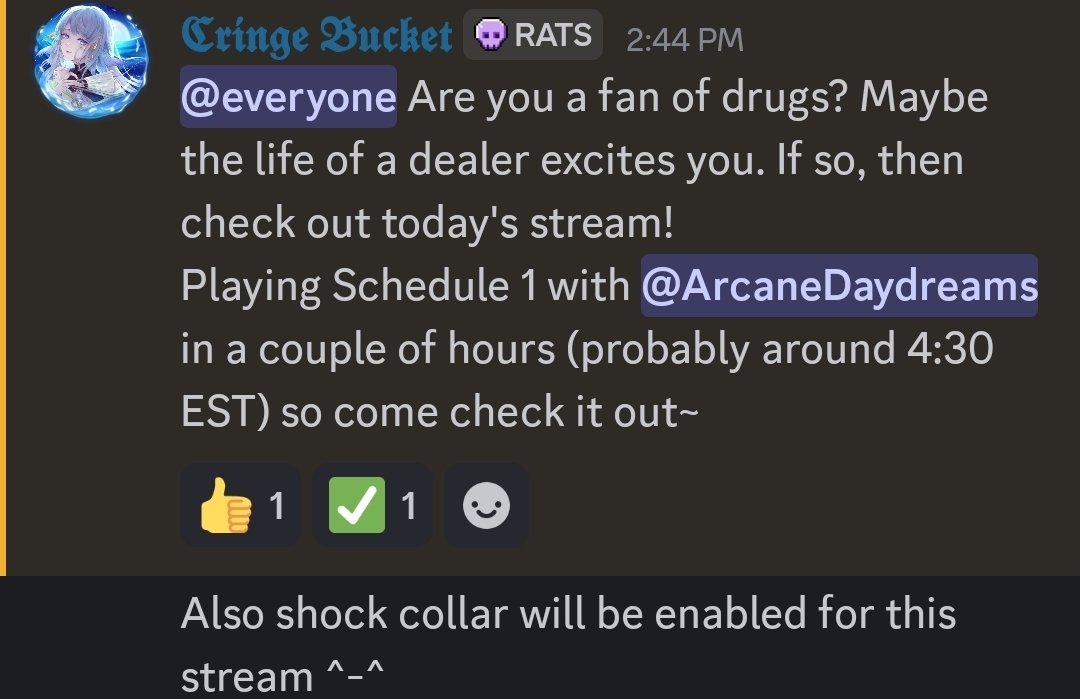 MissRoku's tweet photo. Trying out a new game today ^-^
Playing Schedule 1 with another VTuber friend of mine who y'all haven't really met yet 🤭
Be there or you are a fish!
#oceanvtuber #schedule1 #twitch https://t.co/iJSNTLgYAb